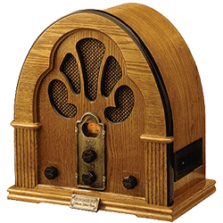 Decorative image of an old radio
