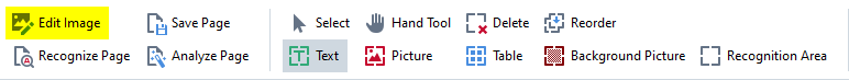 ABBYY FineReader Edit Image button
