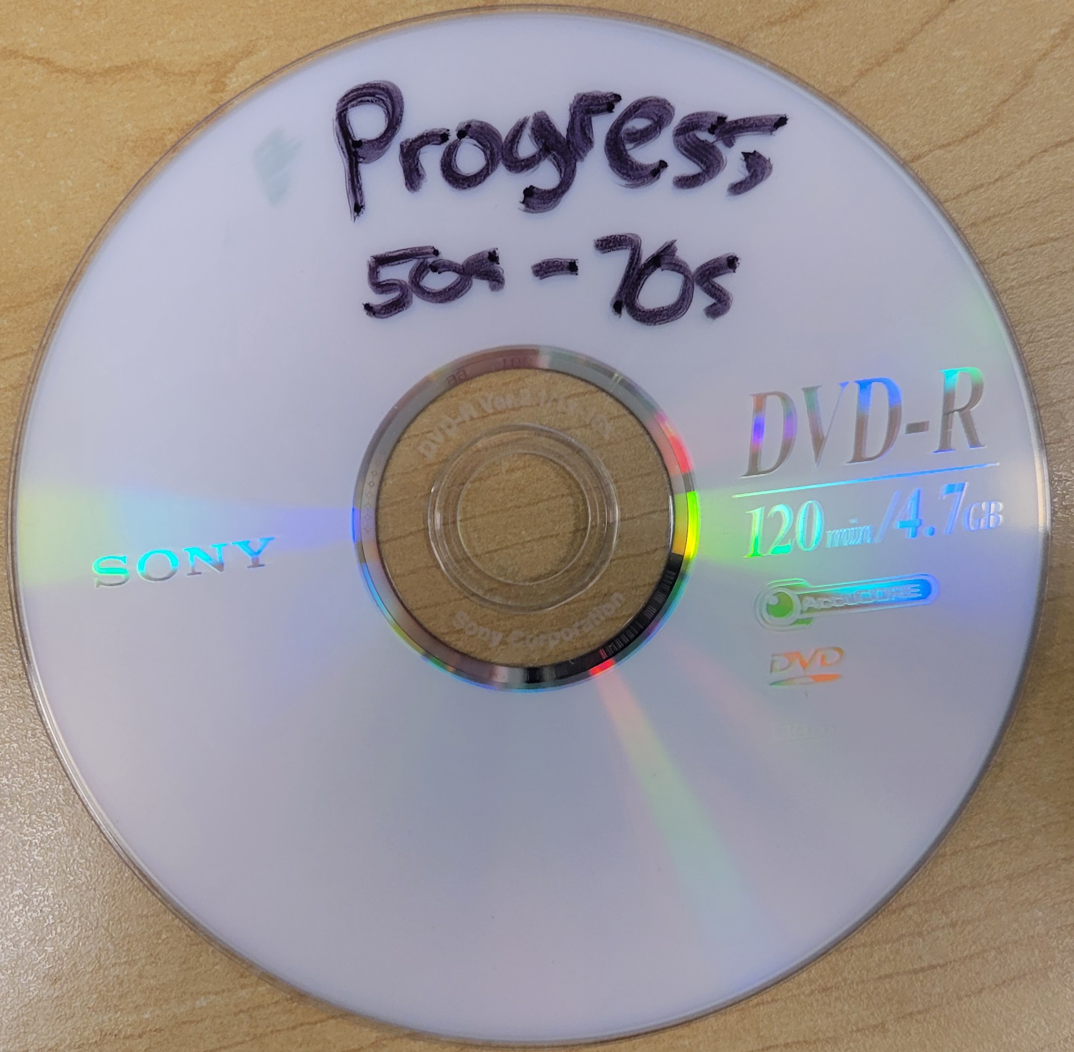 Example photo of an optical disc label