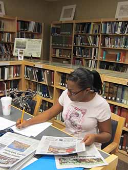 Students working on indexing project